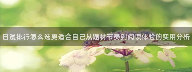漫蛙漫画网页最新地址：日漫排行怎么选更适合自己从题材节奏到阅读体验的实用分析